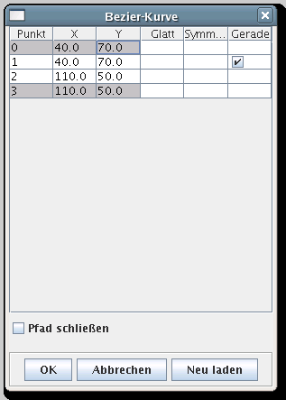 Icon:
  Bezier-Kurve bearbeiten