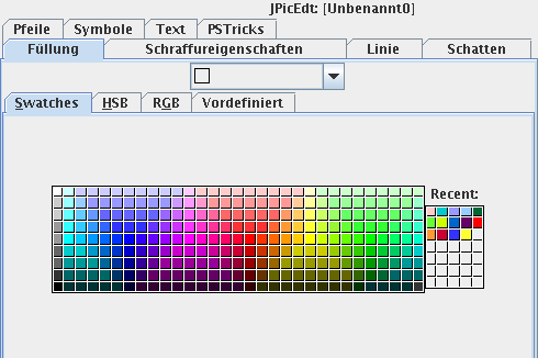 Werkzeugkasten: Editor für
  Attribute