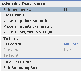 Menu contextuel: ligne