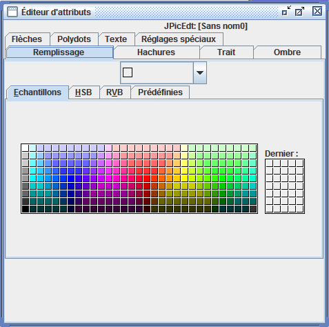 Palette d’édition d’attributs